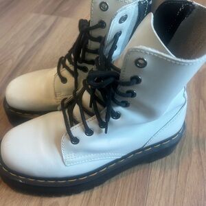 Dr. Martens White and Black Jadon Boots women’s 6